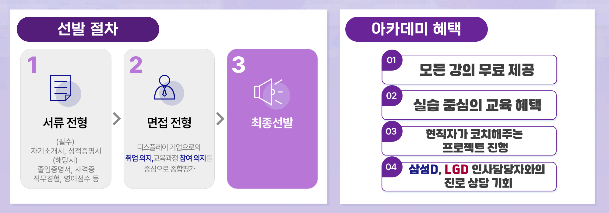 선발절차 및 교육혜택